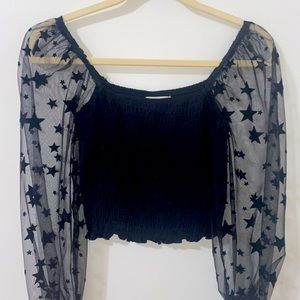Altard State Star-mesh Sleeved Top